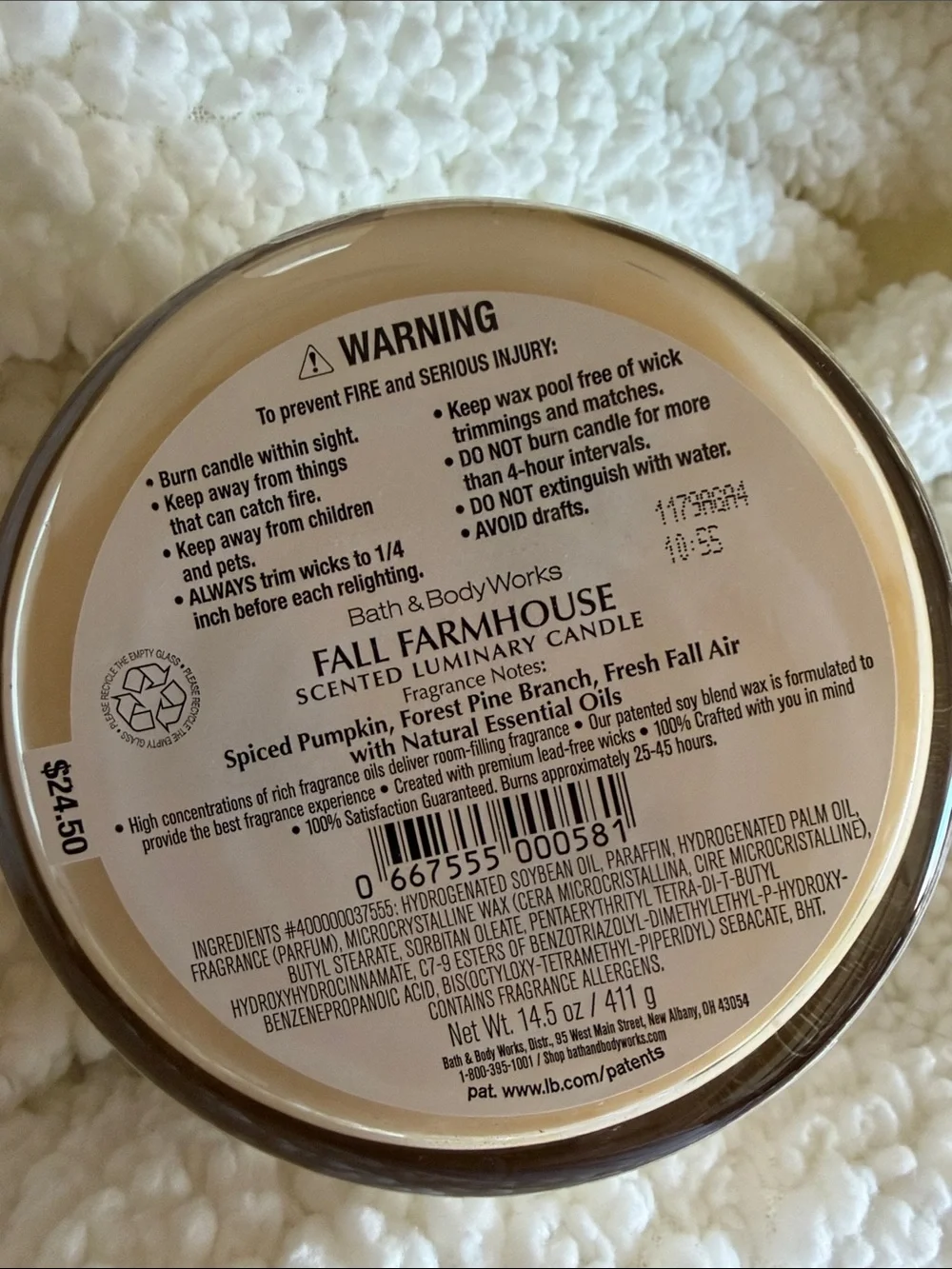 Bath & Body Works Fall Farmhouse Candle 3 wick large  fall farmhouse new